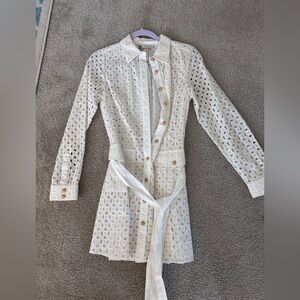 Zara white eyelet mini dress